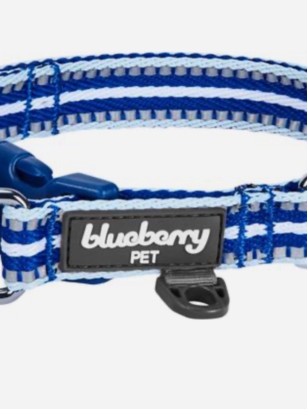 Blue & White Woven Dog Collar - Blue